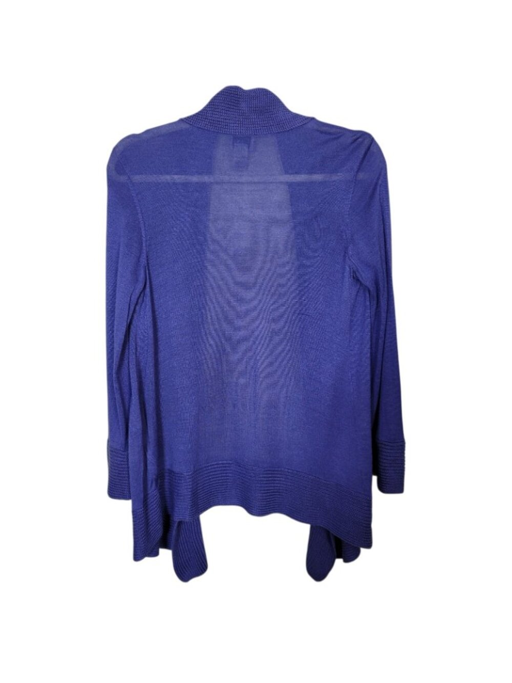Chico's 100% Silk Blue Open Front Cardigan Sweater Sheer Sz 1 Medium Mature - Picture 2 of 5